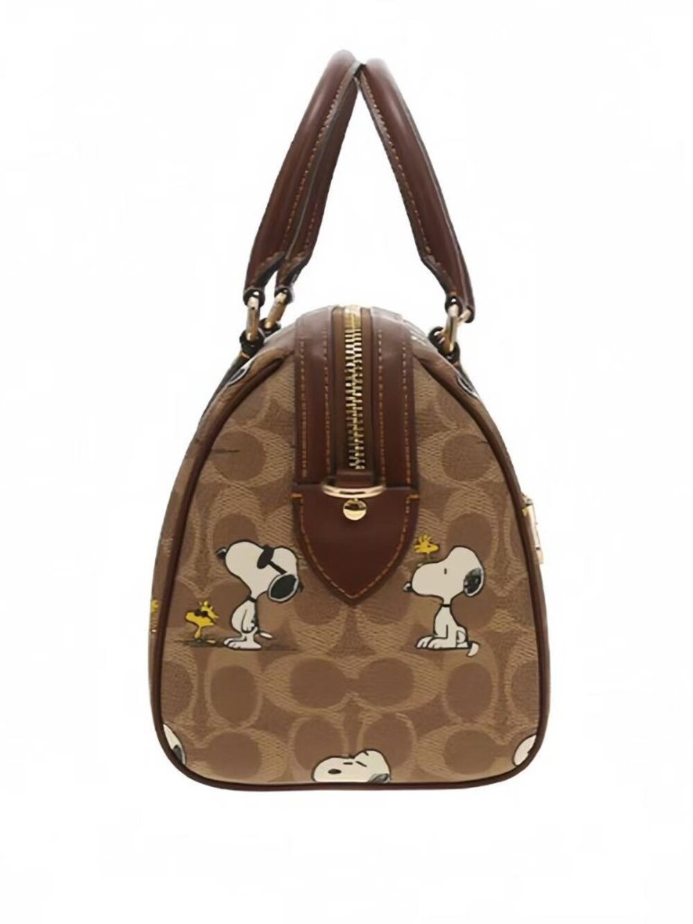 Coach X Peanuts Rowan Satchel Bag In Signature Canvas With Snoopy - Picture 3 of 7